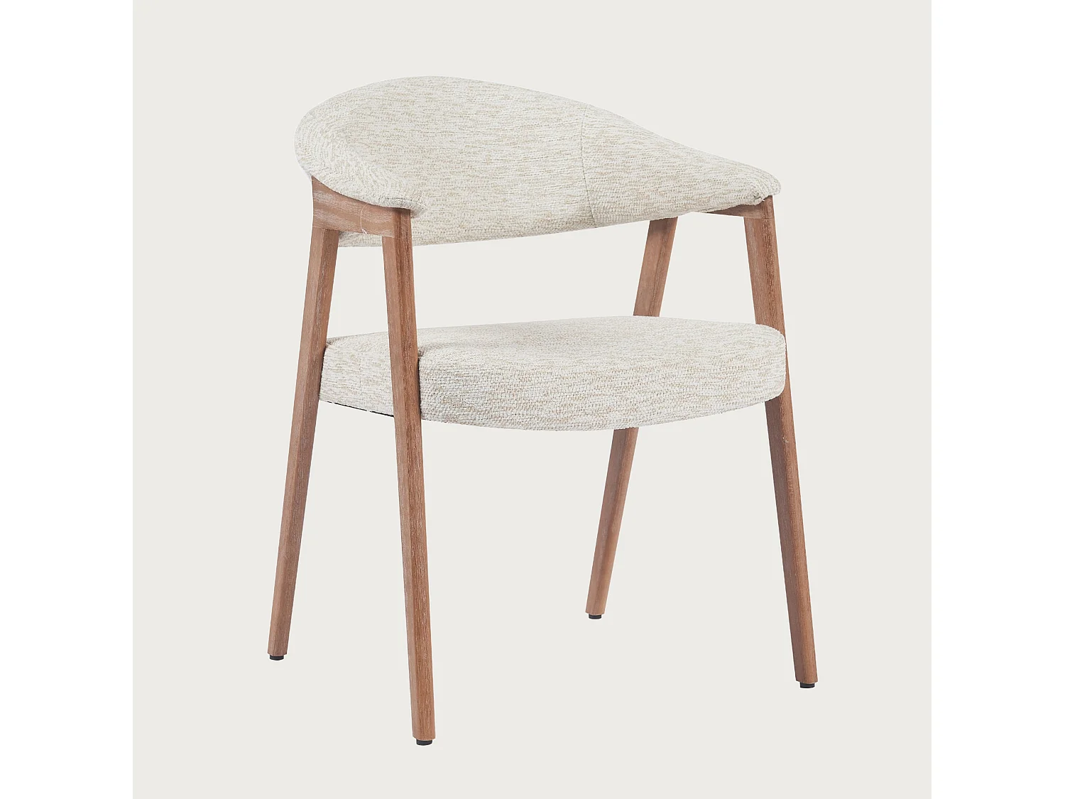 Soria - Set di 2 sedie da pranzo in tessuto beige con gambe in legno sbiancato