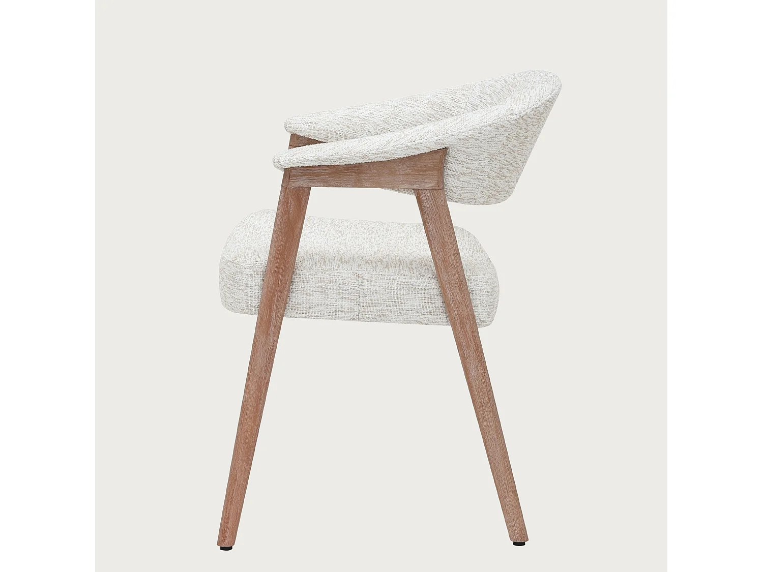 Soria - Set di 2 sedie da pranzo in tessuto beige con gambe in legno sbiancato