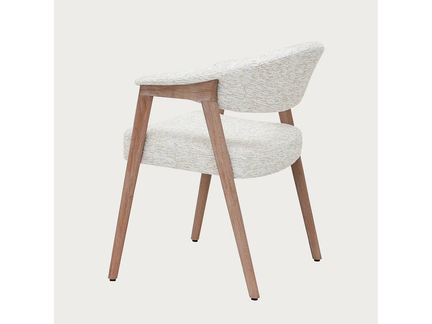 Soria - Set di 2 sedie da pranzo in tessuto beige con gambe in legno sbiancato