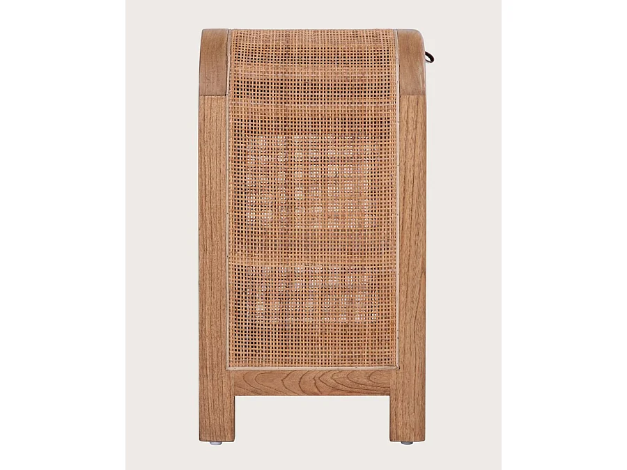 Tiraya  - Table de chevet en bois et rotin naturel