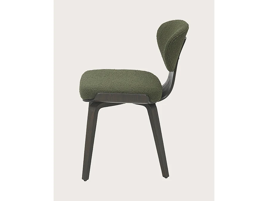 Hele - Set di 2 sedie Hele in tessuto verde con gambe in legno