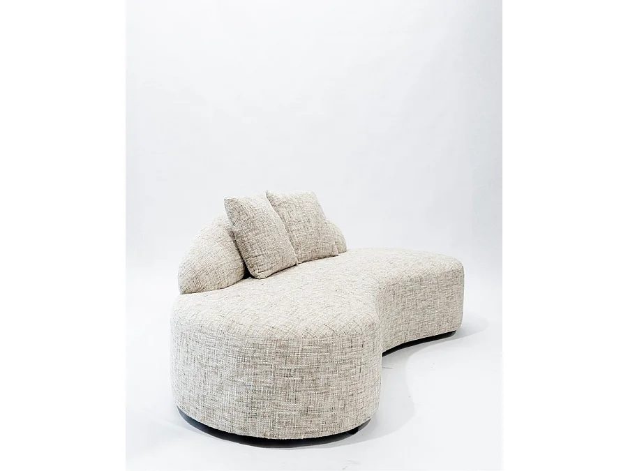 Dune - Canapé arrondi 3 places en tissu beige