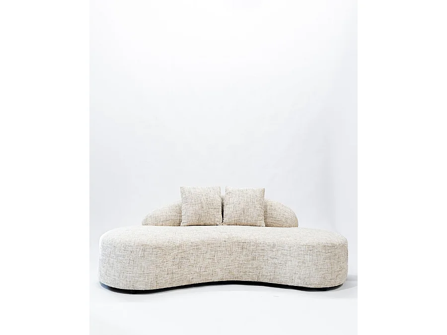 Dune - Canapé arrondi 3 places en tissu beige