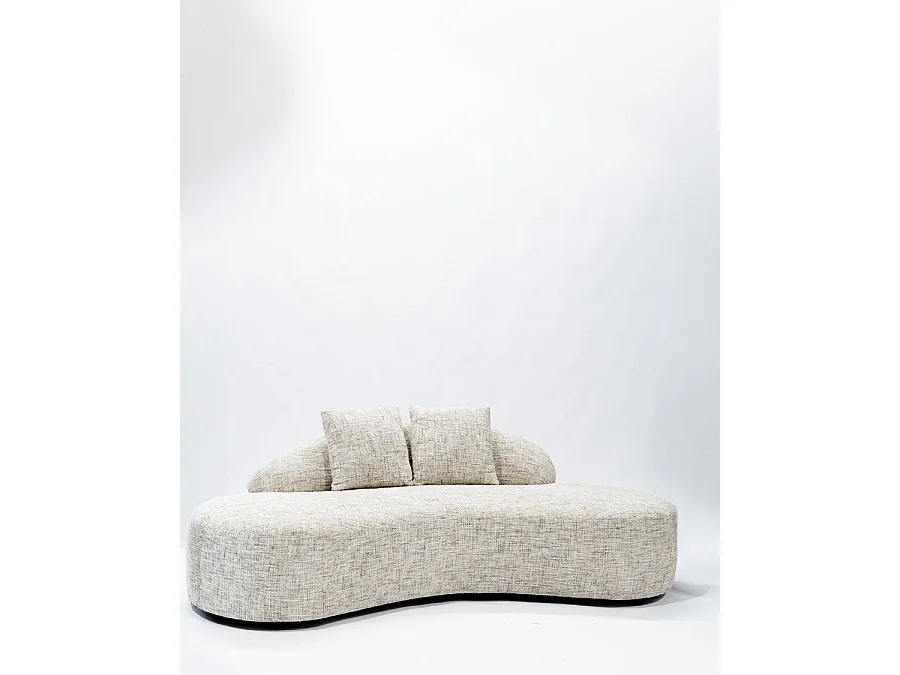 Dune - Canapé arrondi 3 places en tissu beige