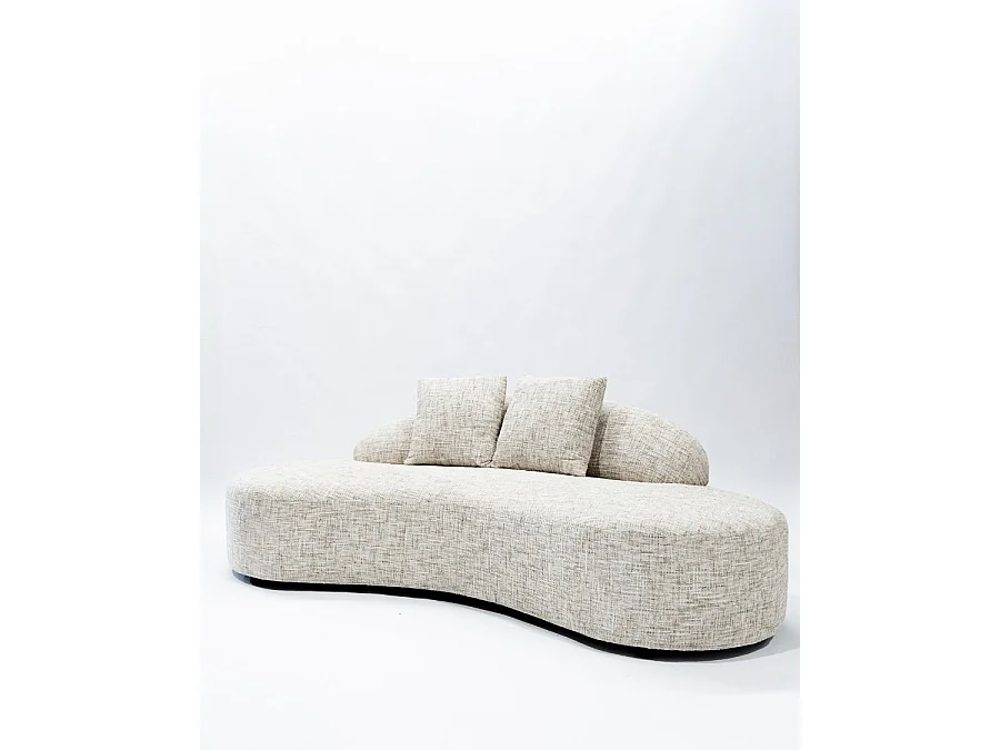 Dune - Canapé arrondi 3 places en tissu beige