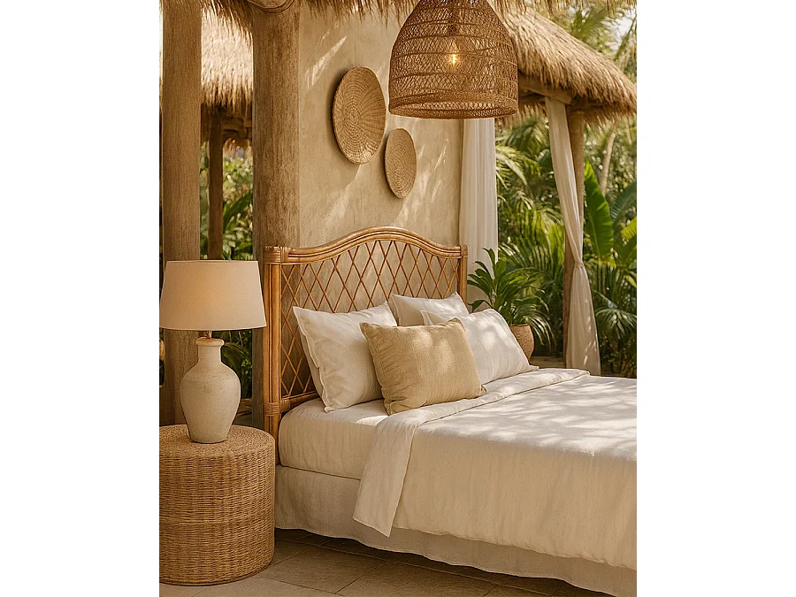 Také - Tête de lit en rotin rectangulaire 160 cm