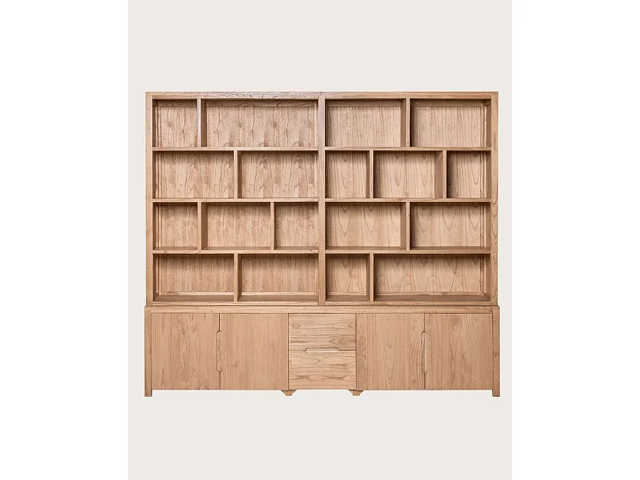 Orlya -  Grande Bibliothèque en bois massif de mindi
