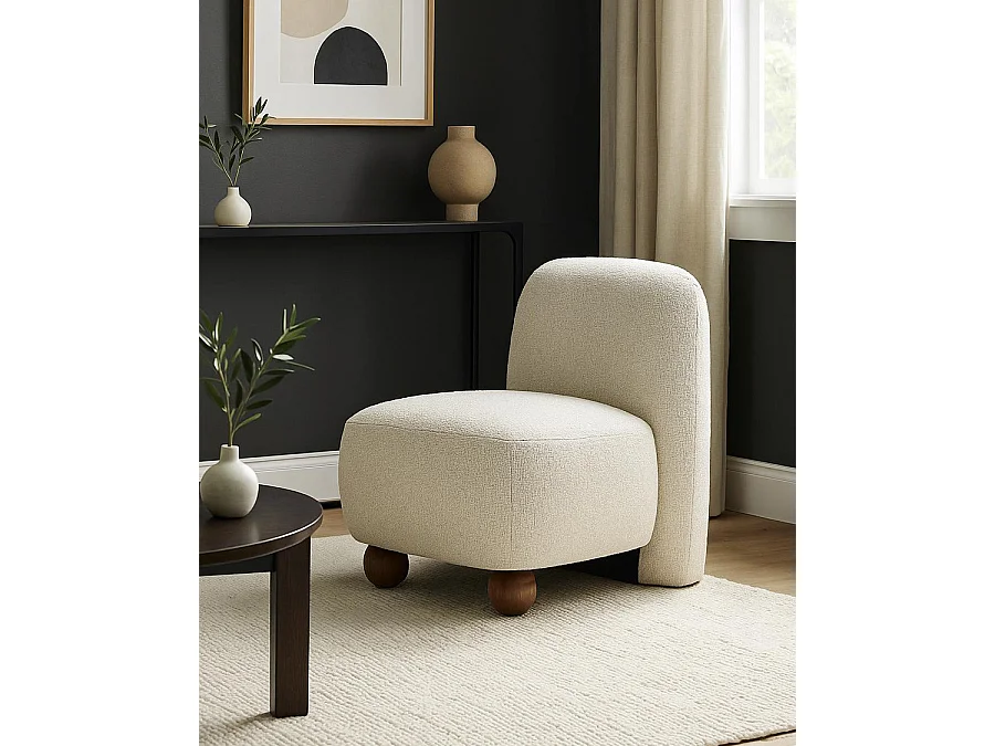 Oslo - Fauteuil design en tissu beige