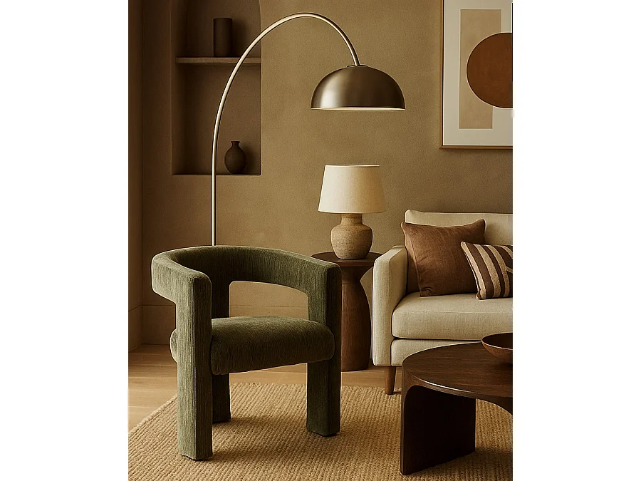 Lagon - Fauteuil de salon vert en tissu