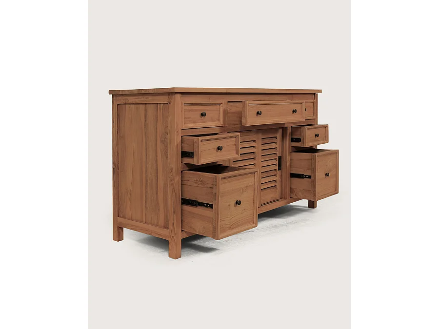 Savanna - Meuble salle de bain en teck portes persiennes