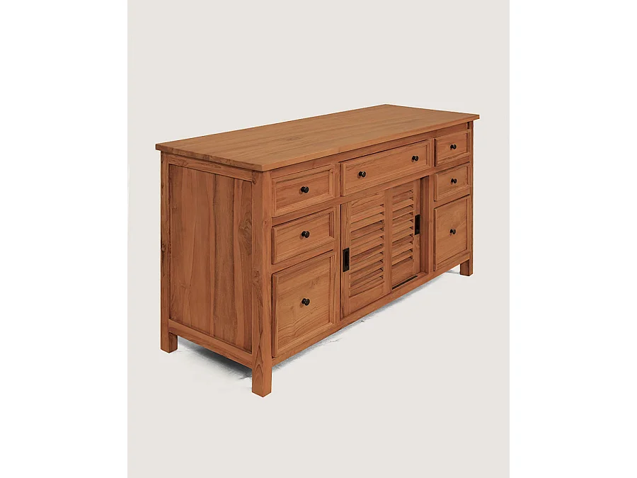 Savanna - Meuble salle de bain en teck portes persiennes