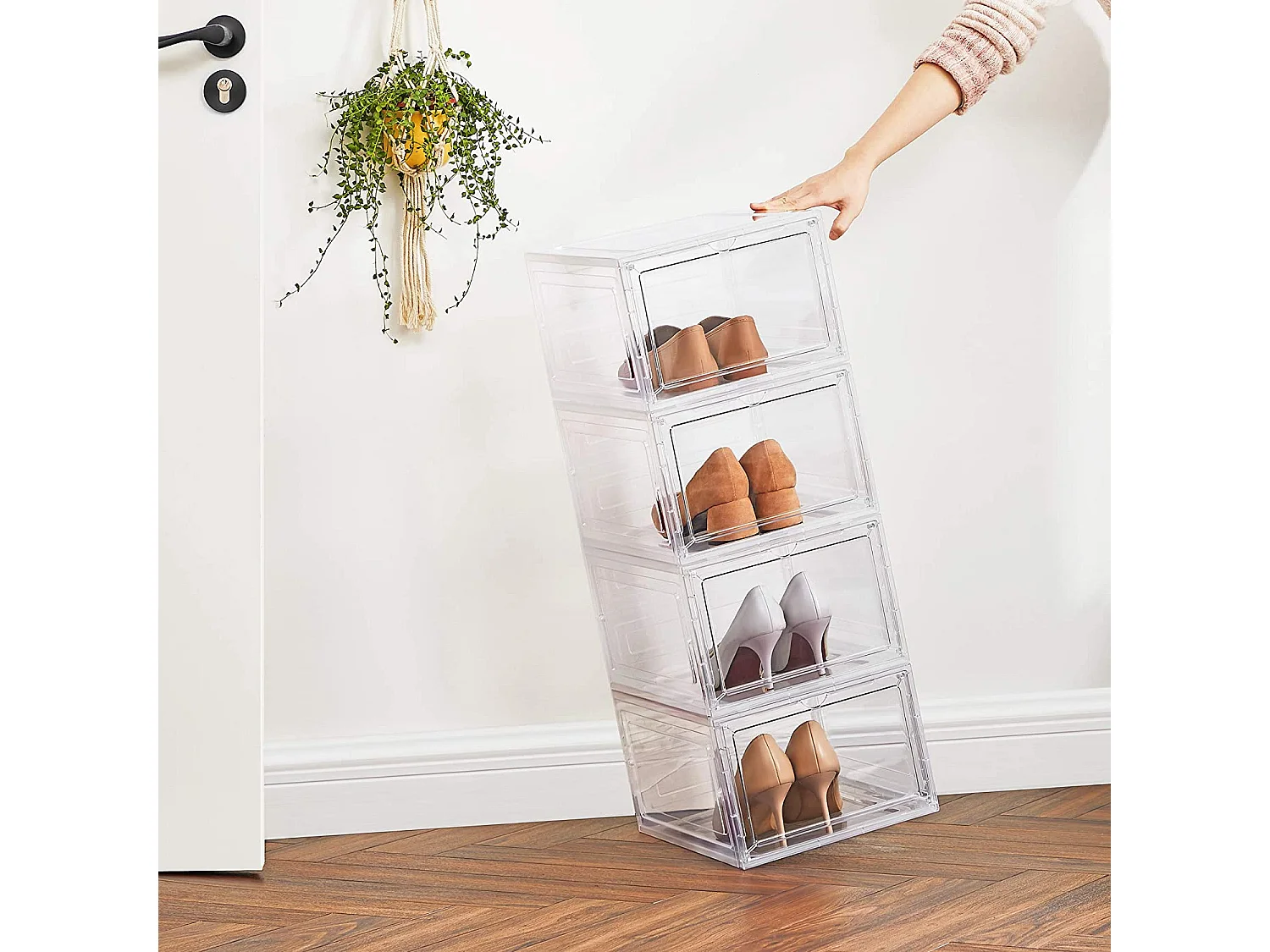 Ensemble de 12 boîtes à chaussures et organiseurs de chaussures
