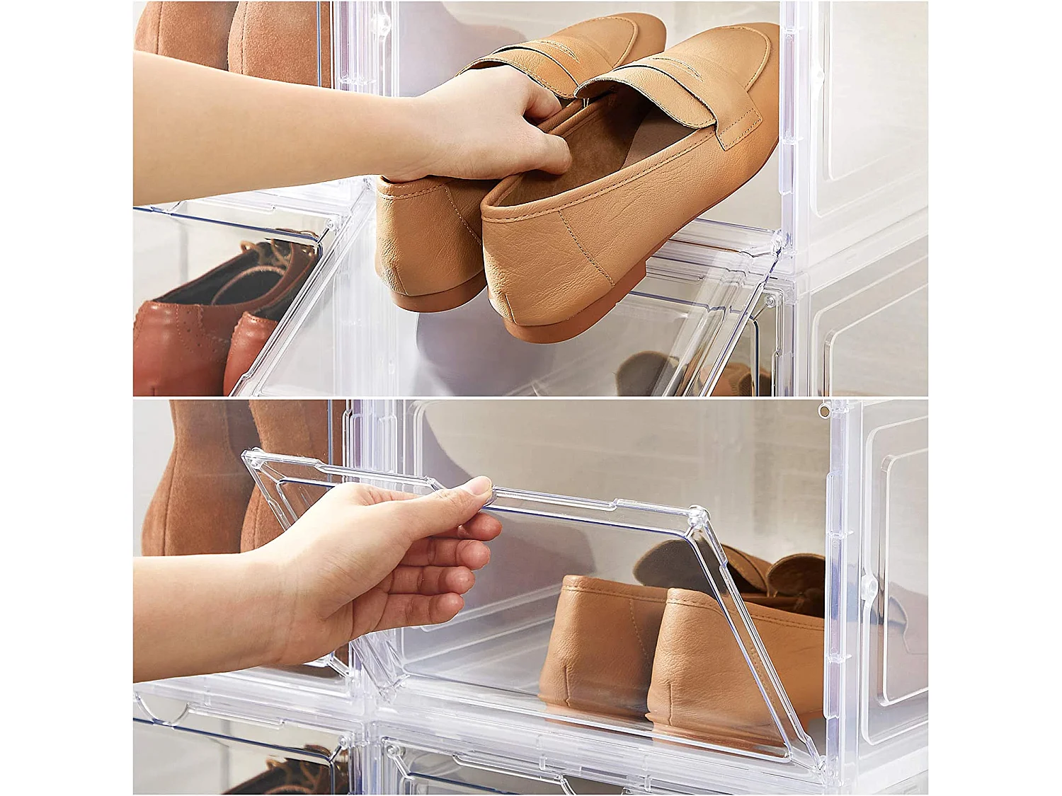 Ensemble de 12 boîtes à chaussures et organiseurs de chaussures