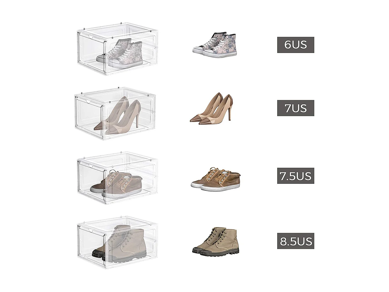 6er-Set Schuhbox Schuhorganizer