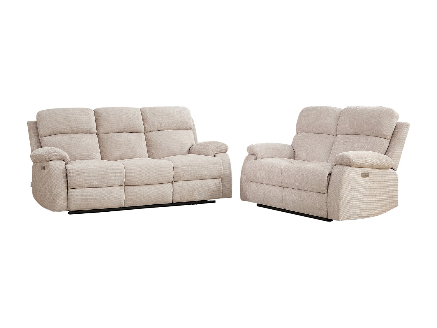 3-Sitzer-Sofa & 2-Sitzer-Sofa elektrisch mit Massagefunktion – Chenille-Sto günstig online kaufen