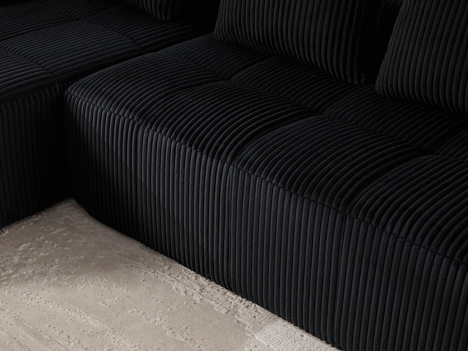 Nube - Ensemble Canapé Modulable en Velours Côtelé - Méridienne & 2 Places - Pour Salon, Bureau, Chambre