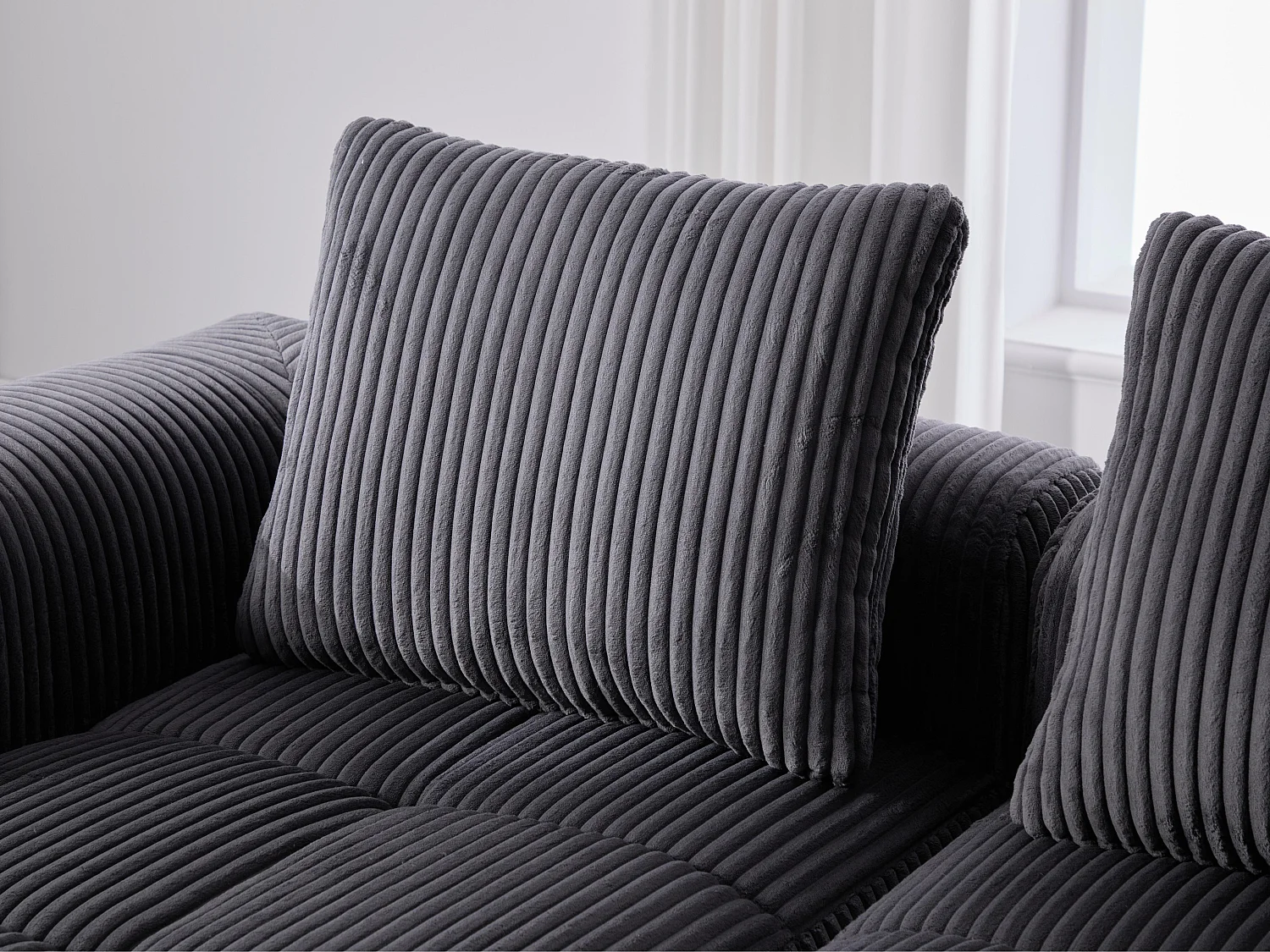 Nube - Ensemble Canapé Modulable en Velours Côtelé - Méridienne & 2 Places - Pour Salon, Bureau, Chambre