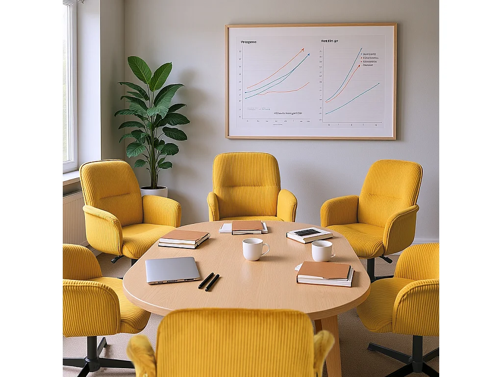 Fauteuil de bureau pivotant réglable en velours côtelé avec accoudoirs et base en métal noir, THOMASINACORDO