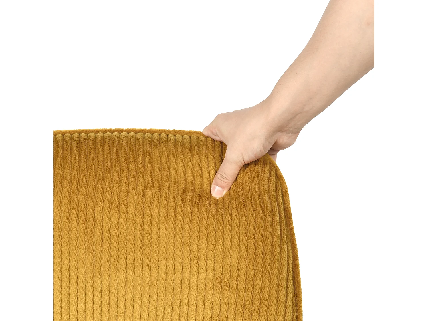 Fauteuil de bureau pivotant réglable en velours côtelé avec accoudoirs et base en métal noir, THOMASINACORDO