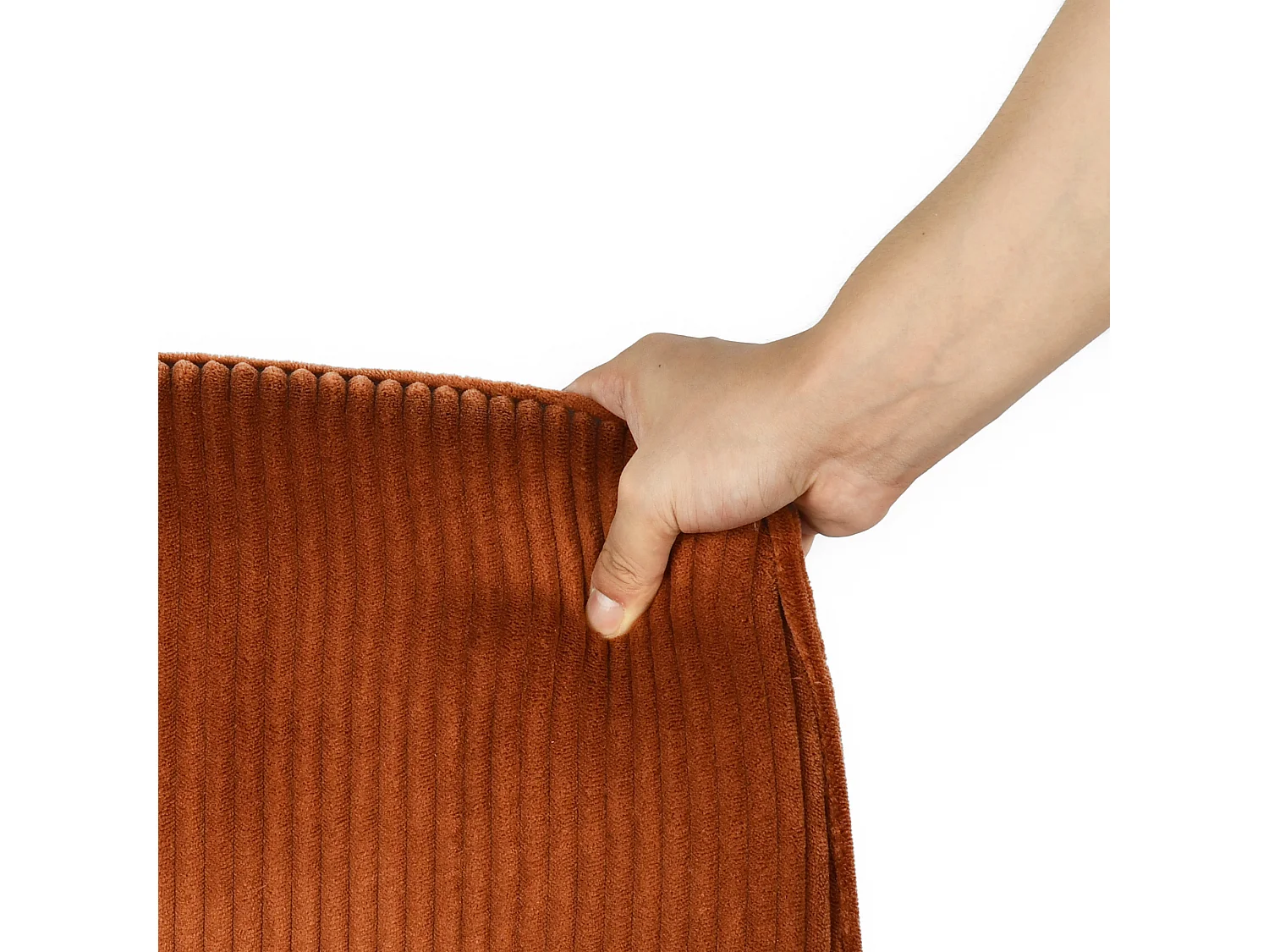 Fauteuil de bureau pivotant réglable en velours côtelé avec accoudoirs et base en métal noir, THOMASINACORDO