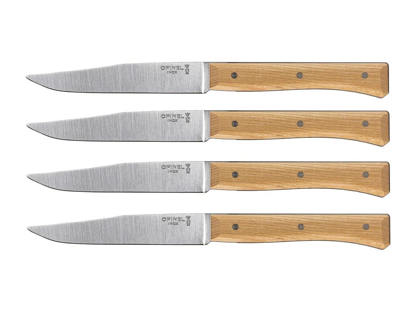 Opinel set de couteaux de table facette 4 pièces frêne