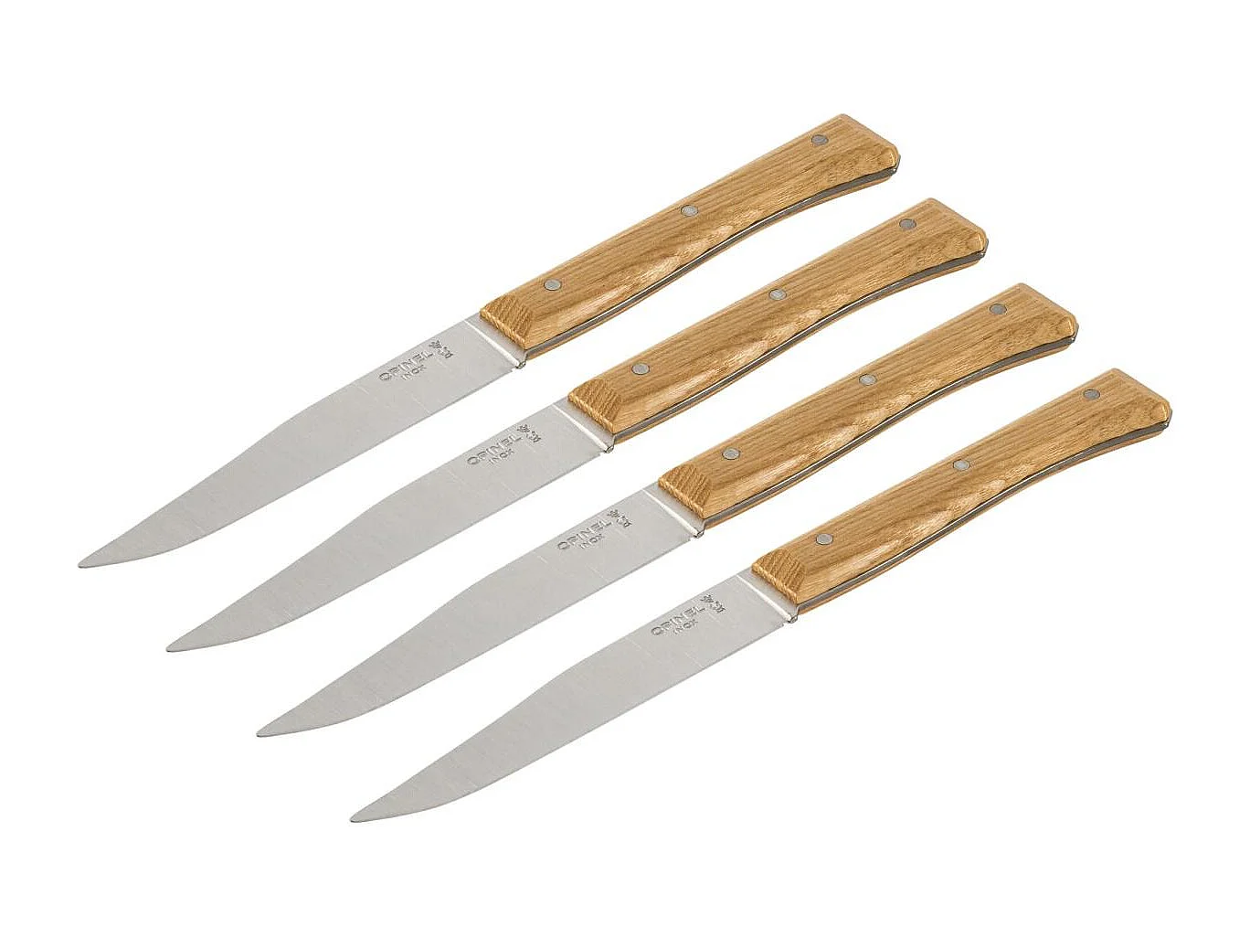 Opinel set de couteaux de table facette 4 pièces frêne
