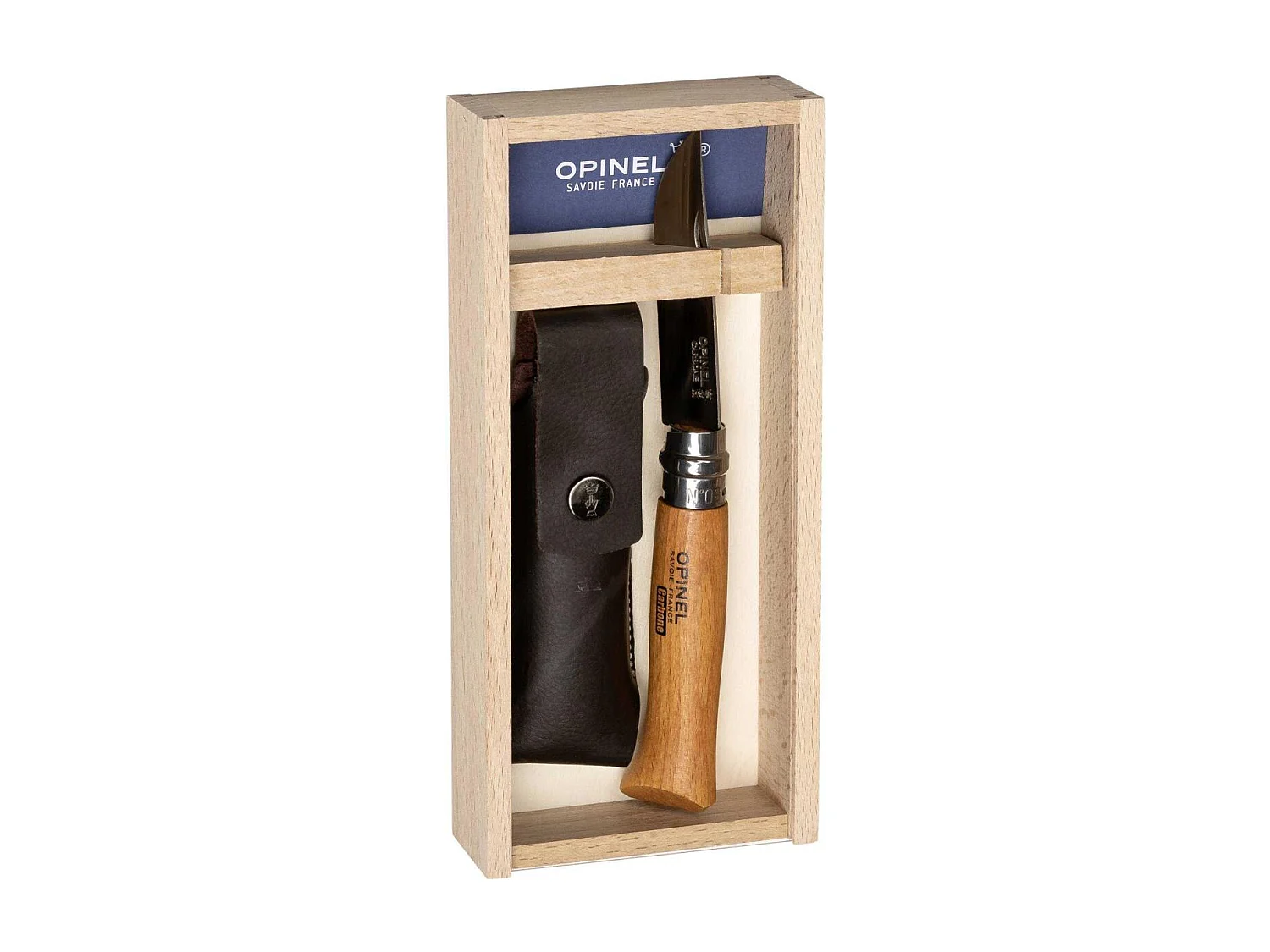 Opinel couteau de poche No. 20,30cm (08\) boîte en bois incl. étui en similicuir (000815)