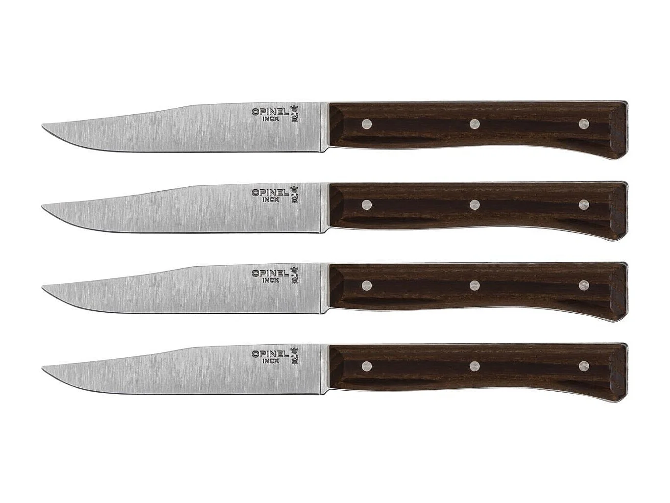 Opinel set de couteaux de table facette 4 pièces frêne foncé