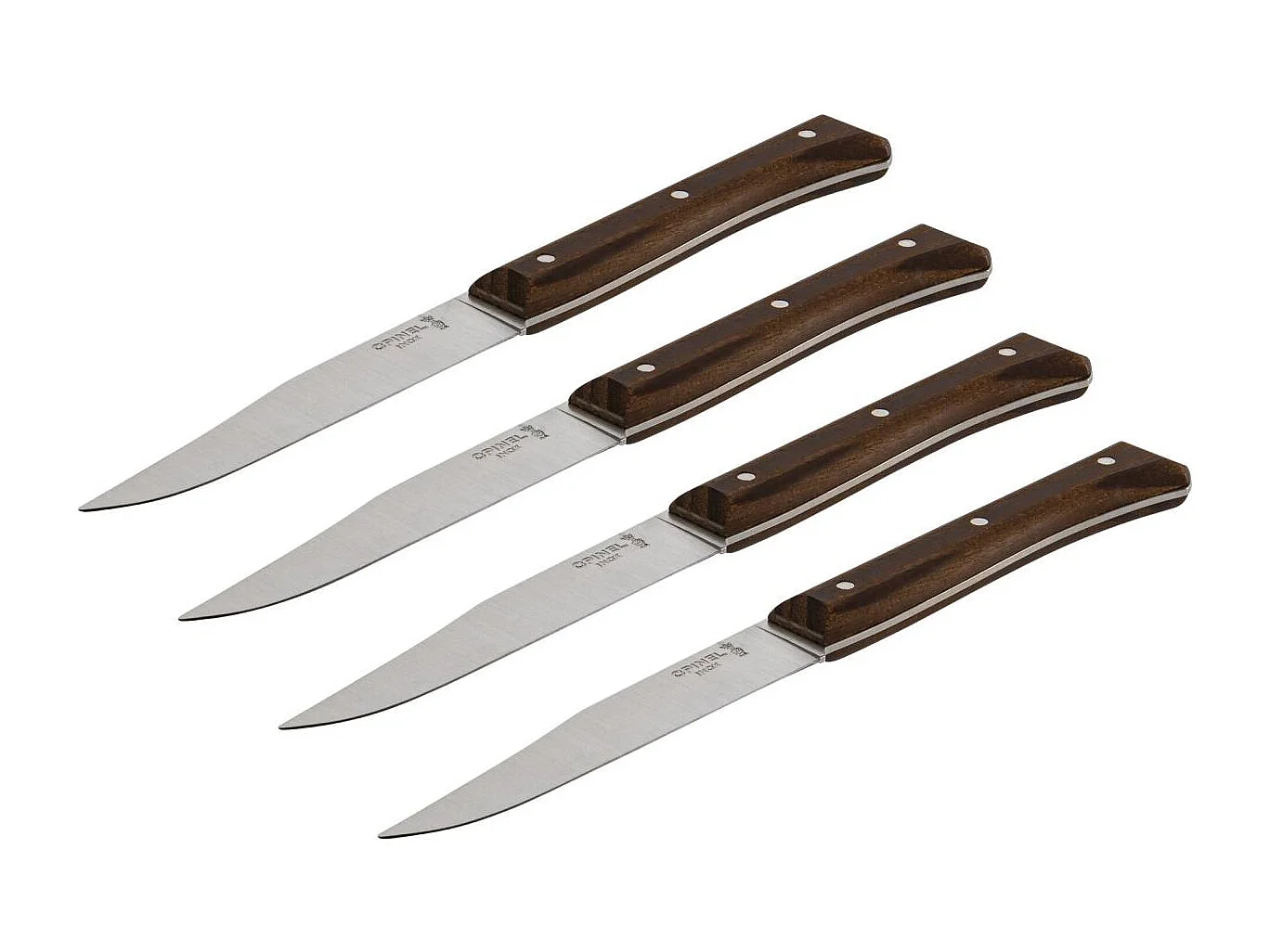 Opinel set de couteaux de table facette 4 pièces frêne foncé