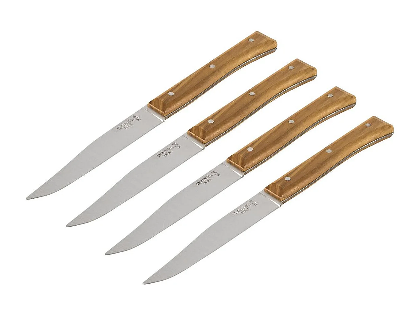 Opinel set de couteaux de table Facette 4 pièces bois d'olivier