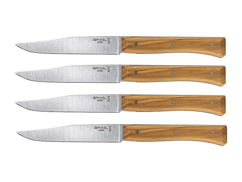 Opinel set de couteaux de table Facette 4 pièces bois d'olivier
