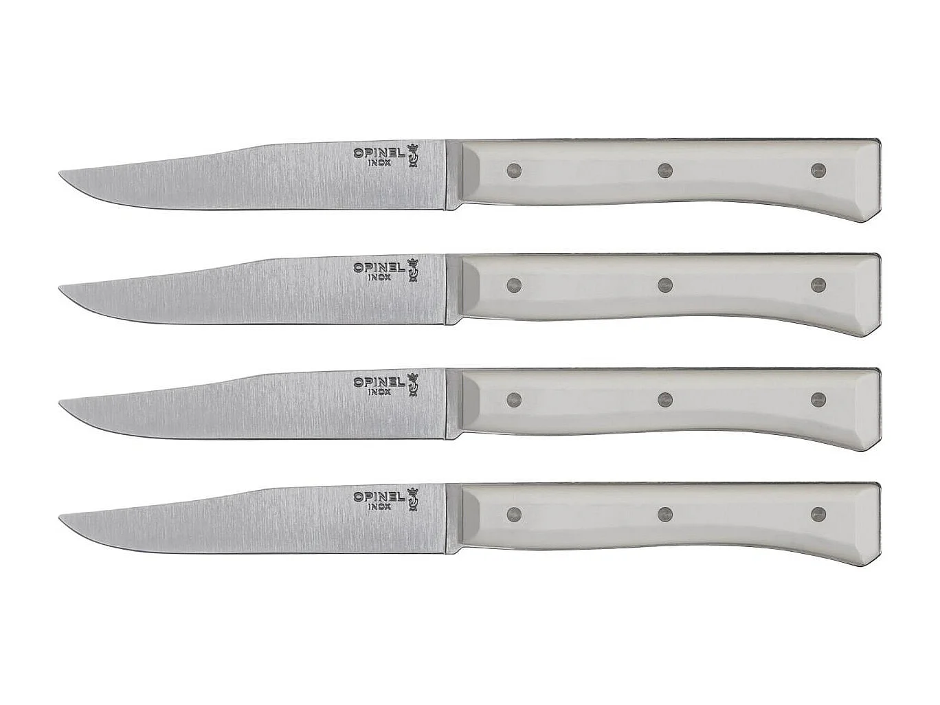 Set de couteaux de table Opinel Facette 4 pièces blanc