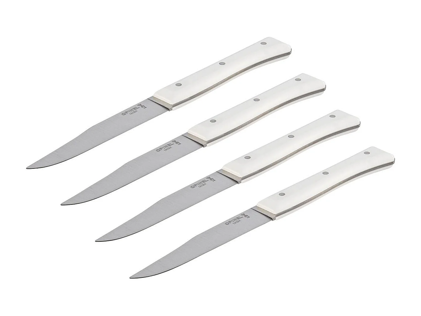 Set de couteaux de table Opinel Facette 4 pièces blanc