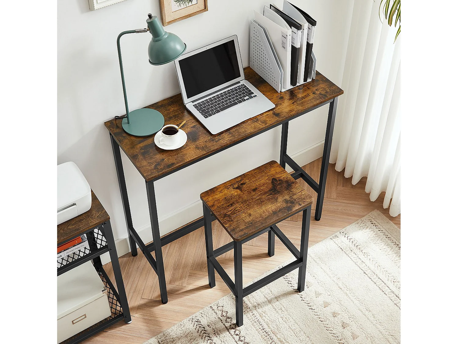 Ensemble de table haute 100x40x90 cm noir