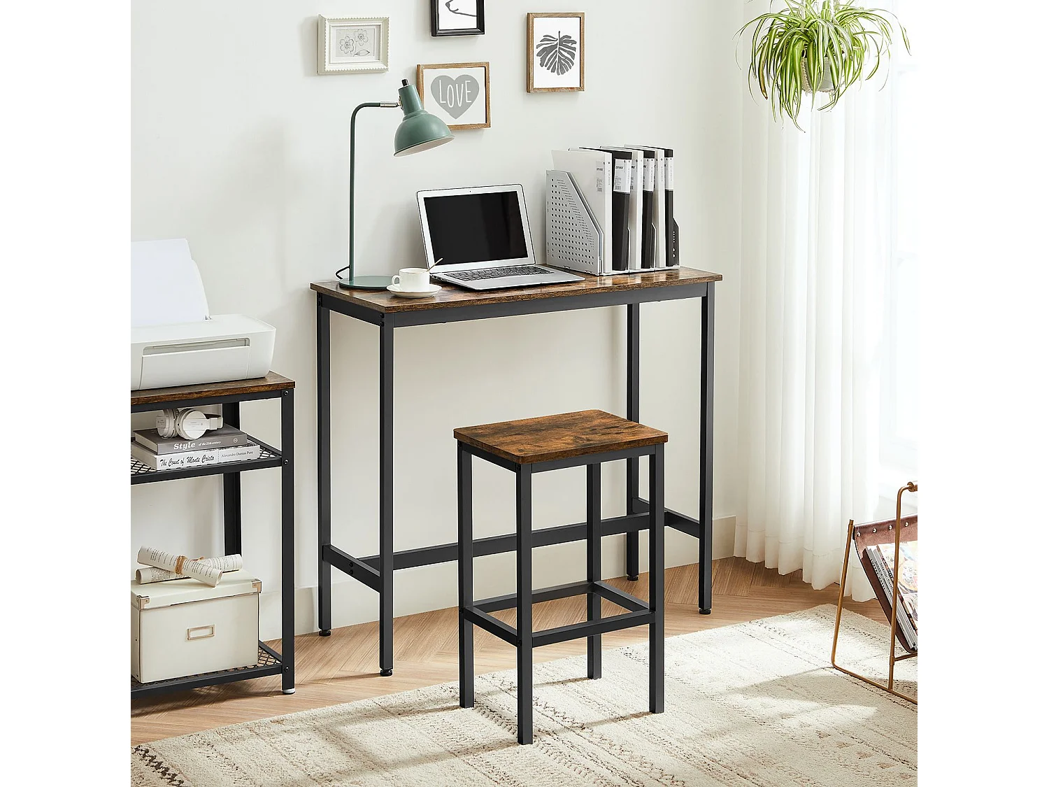 Ensemble de table haute 100x40x90 cm noir