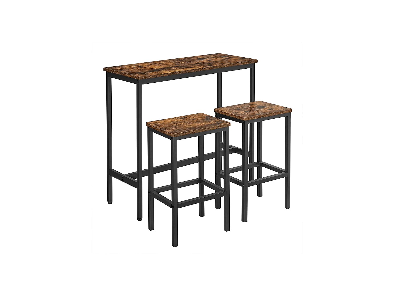 Ensemble de table haute 100x40x90 cm noir