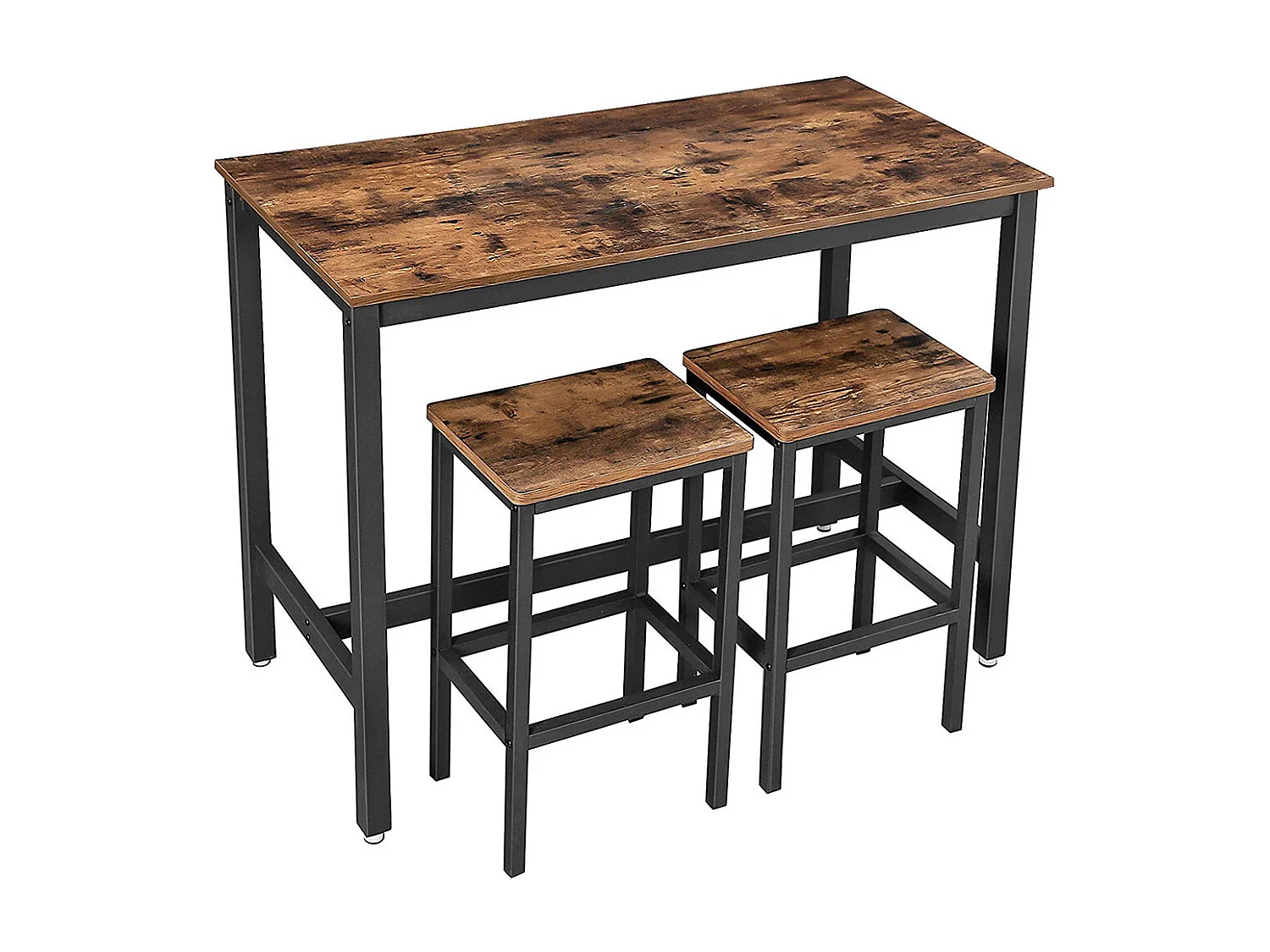 Bartisch-Set 120x60x90 cm, rustikales Braun, Alinru