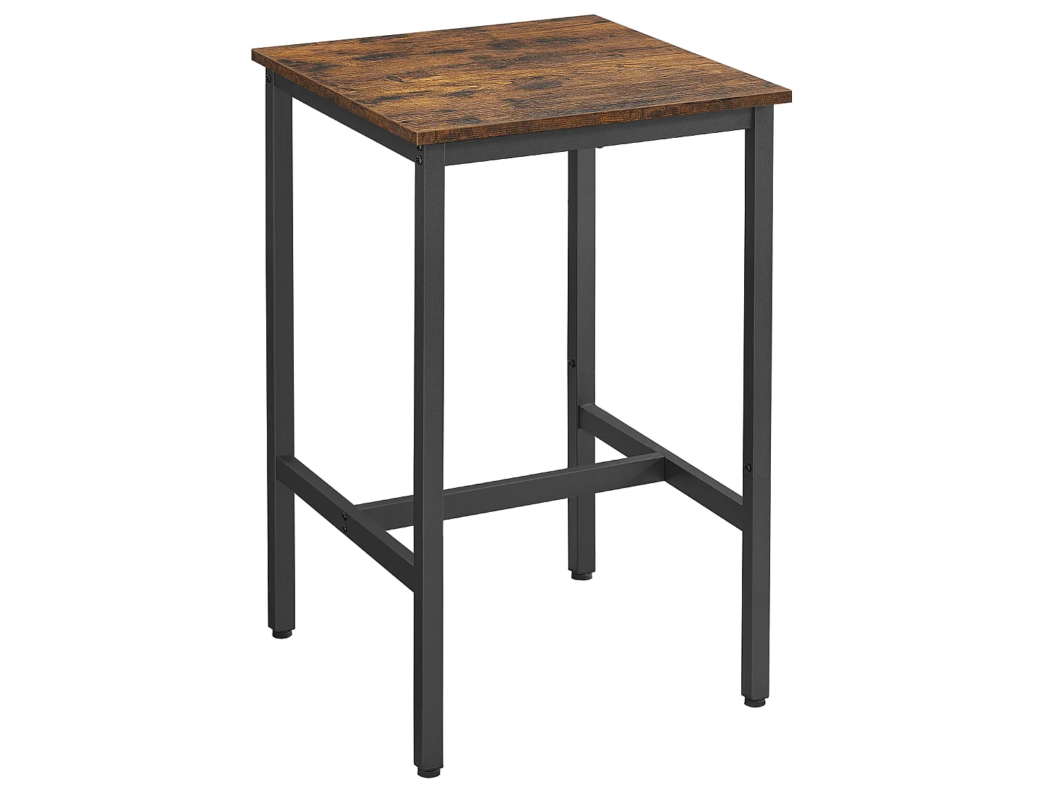 Mesa alta 60x60x90 cm negro marrón rústico