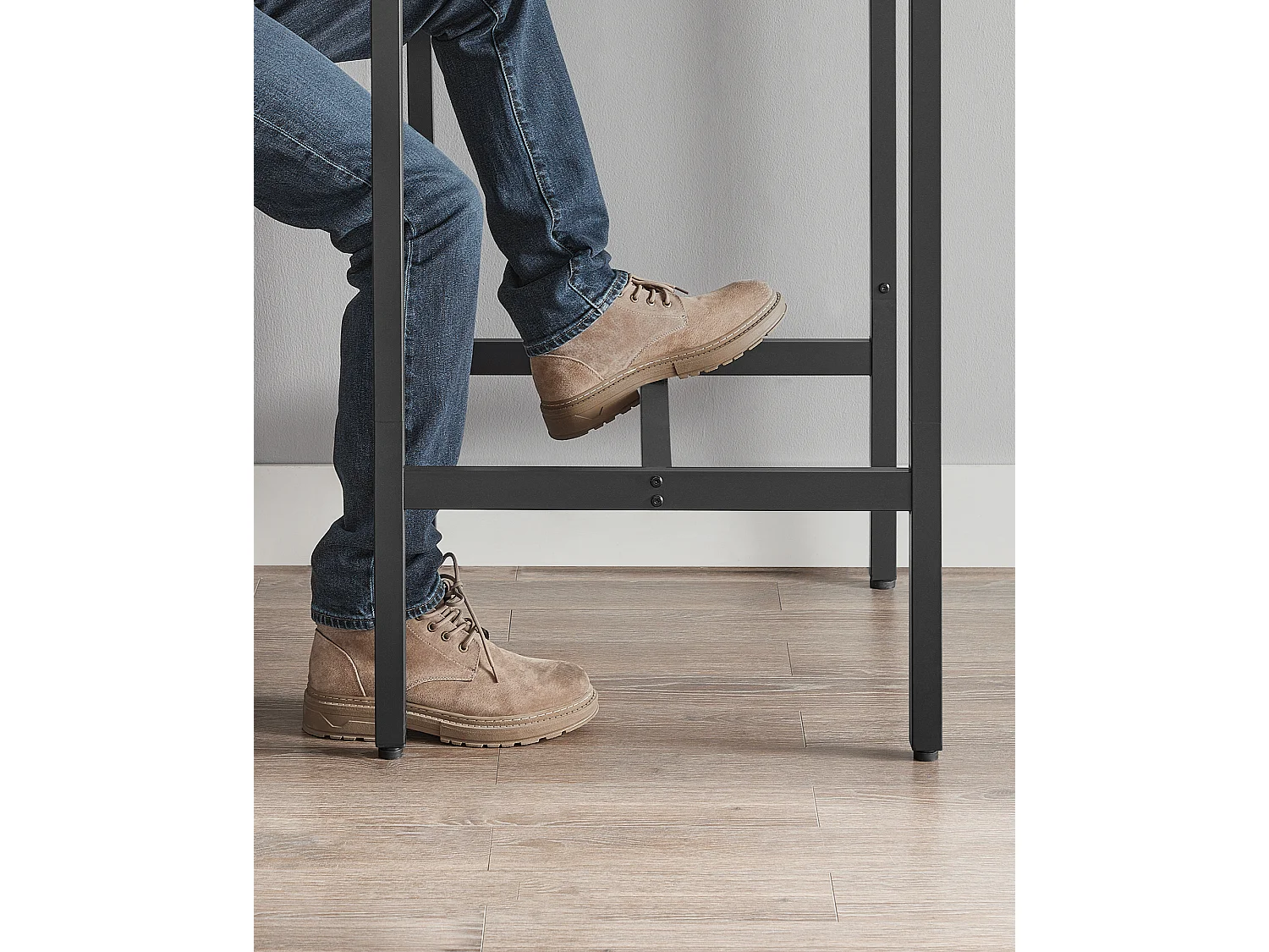 Mesa alta 60x60x90 cm negro marrón rústico