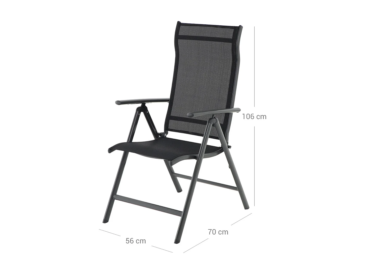 Silla de jardín 56x70x106 cm negro