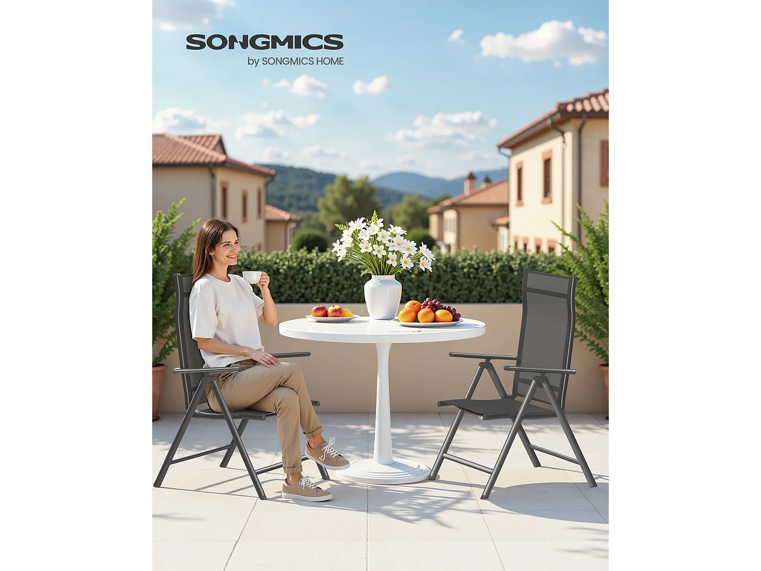 Garden chair 56x70x106 cm black gcb29bk