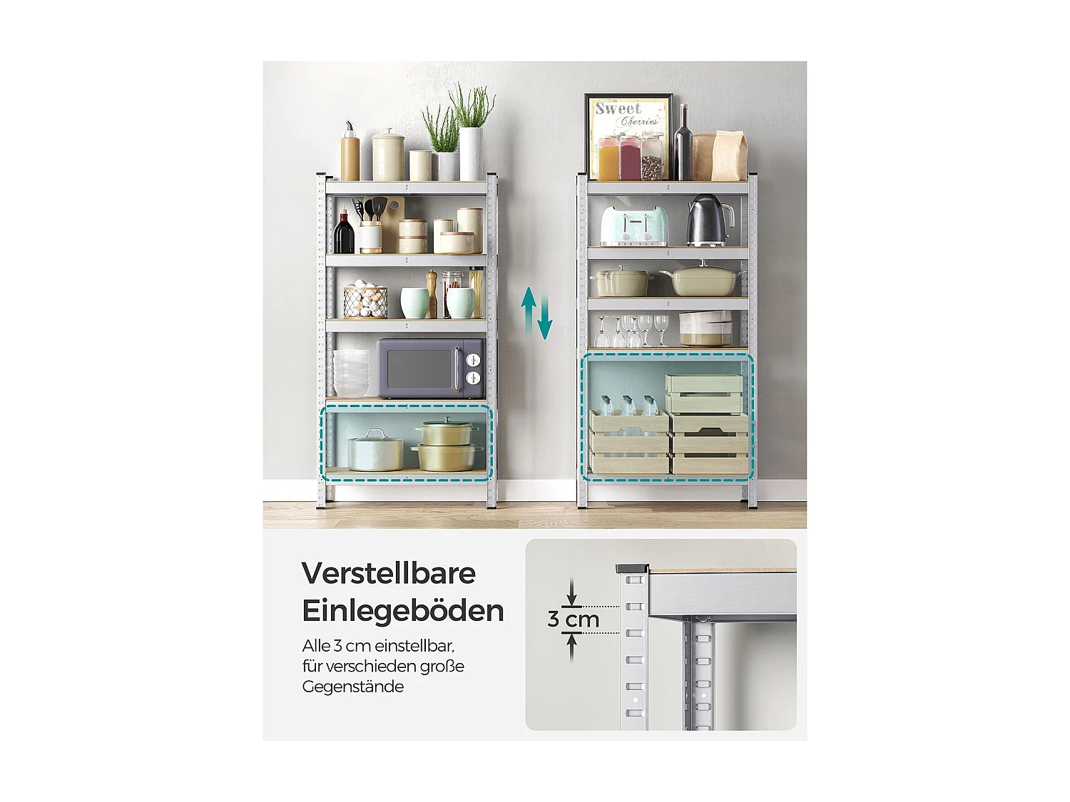 Regal 30x75x150 cm Silber