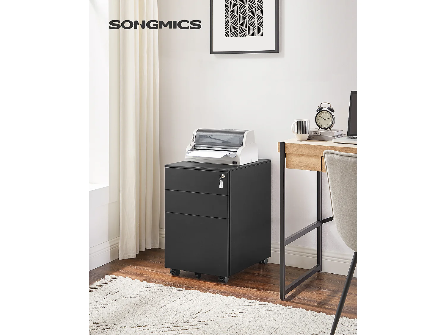 Caisson de rangement 39x52x60 cm noir