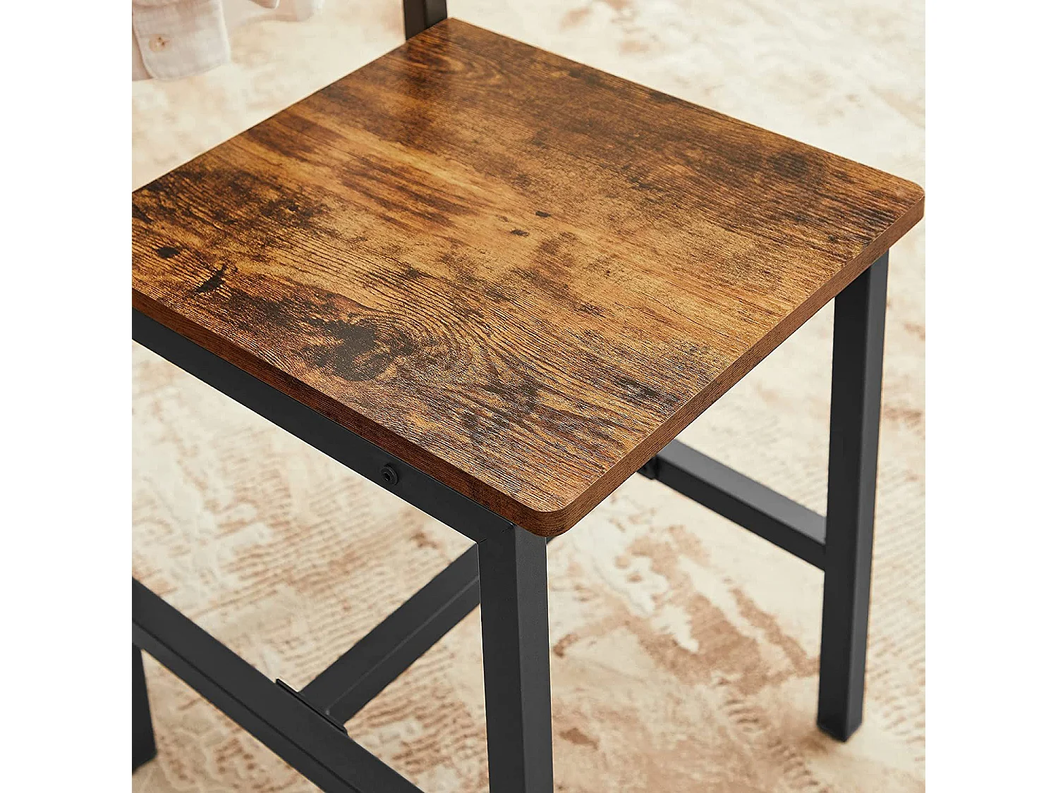 Chaise de salle à manger 87,6x50x36 cm noir vintage marron