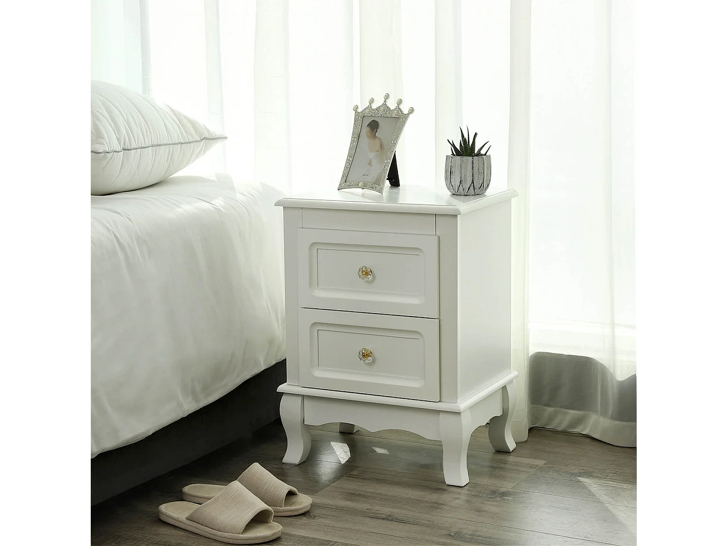 Nachtkastje 30x38x52 cm wit