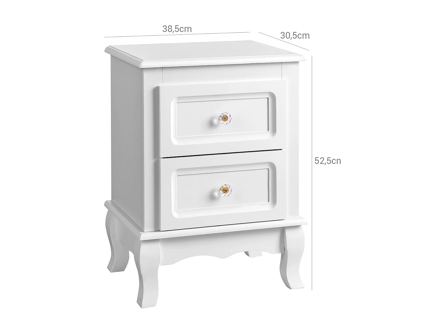 Nachtkastje 30x38x52 cm wit