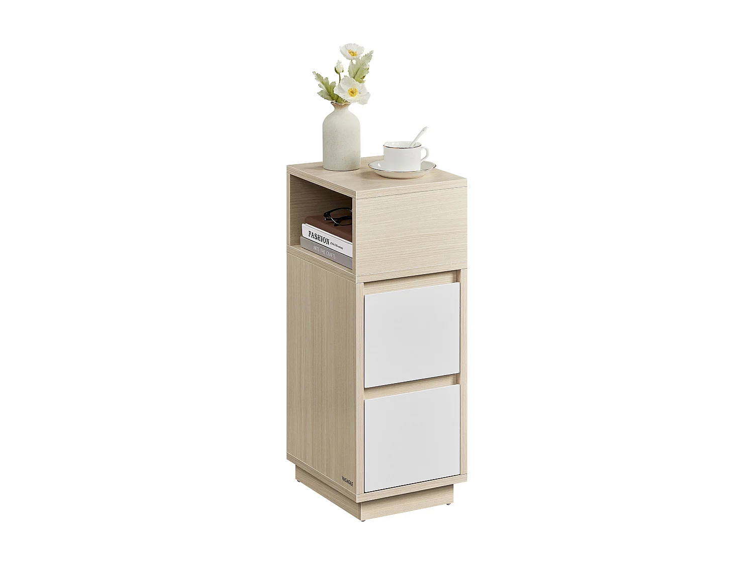 Nightstand natural beige and cloud white kailyn collection