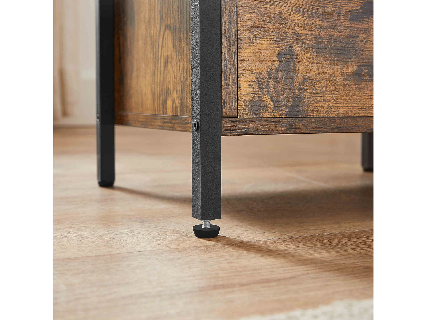 Table de chevet 38x28x60 cm noir rétro