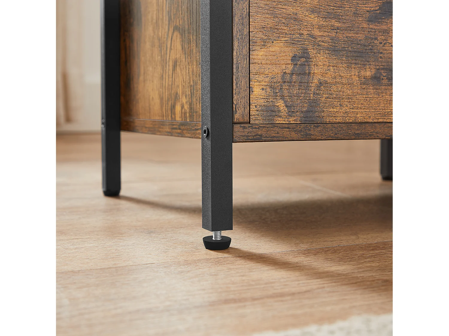 Table de chevet 38x28x60 cm noir rétro