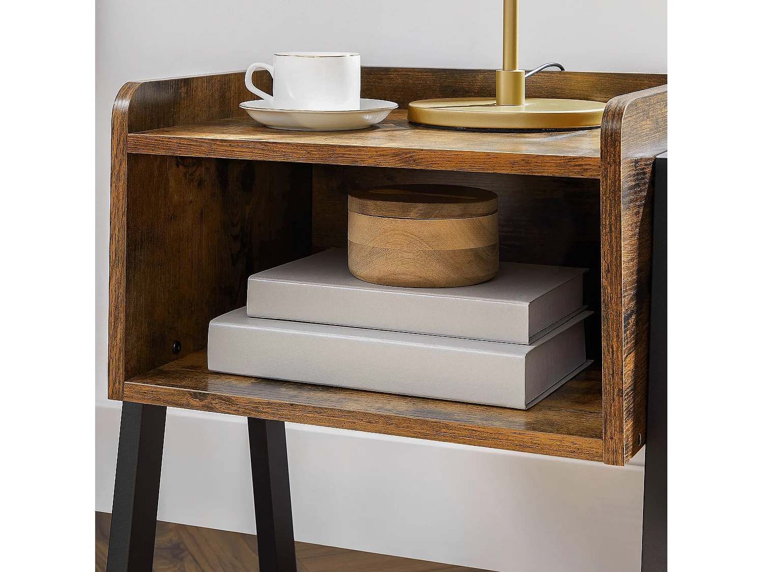 Table d'appoint 46x35x51,5 cm marron rustique alinru